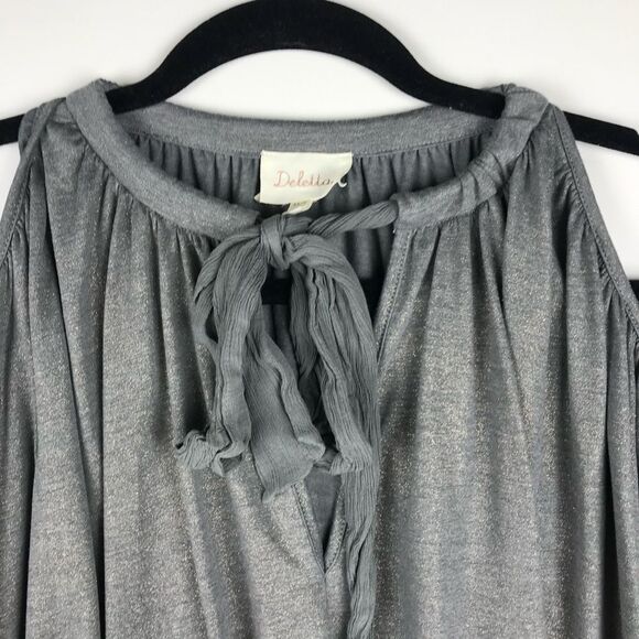 Anthropologie cold shoulder shimmer blouse - Picture 5 of 7